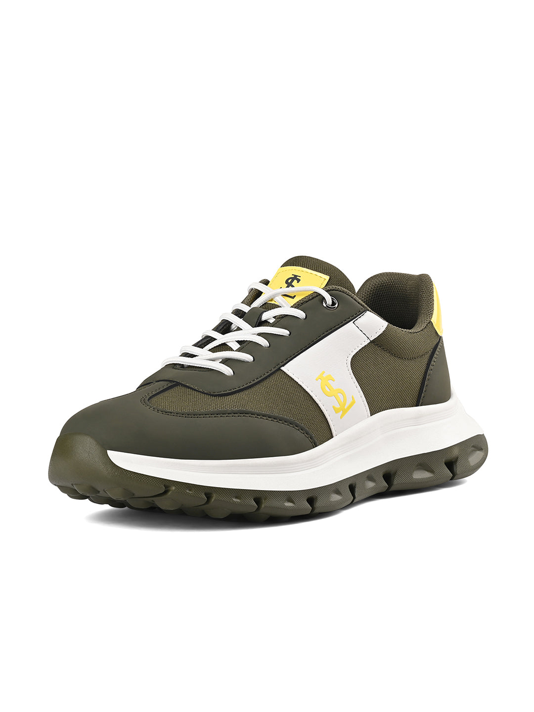 Solar Yellow Casual Lightweight Elastic Laces Sneakers