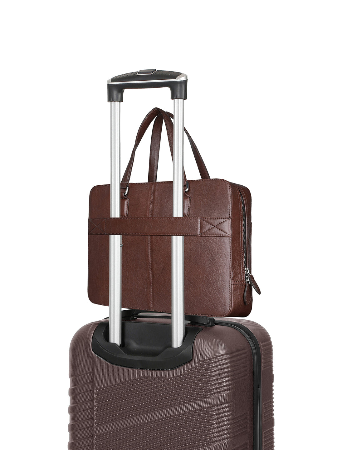 Men's Brown Italian Leather Laptop Bag Multifunctional Executive Briefcase