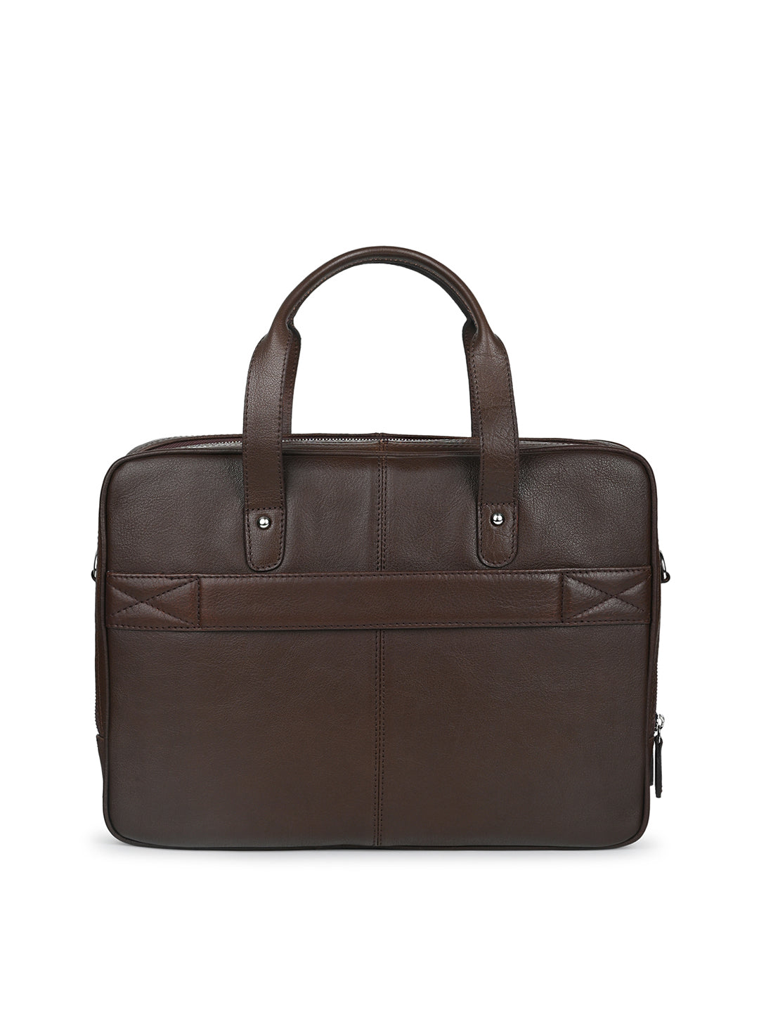 Italian Milled Leather Brunette Brown Slim Laptop Bag