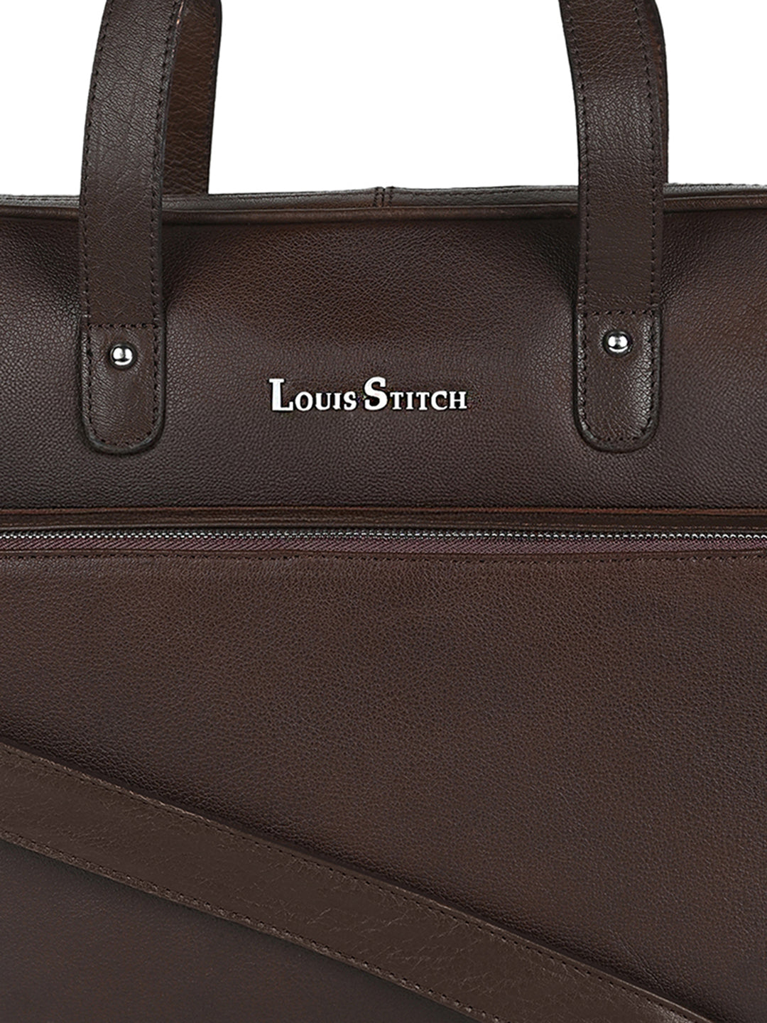 Italian Milled Leather Brunette Brown Slim Laptop Bag
