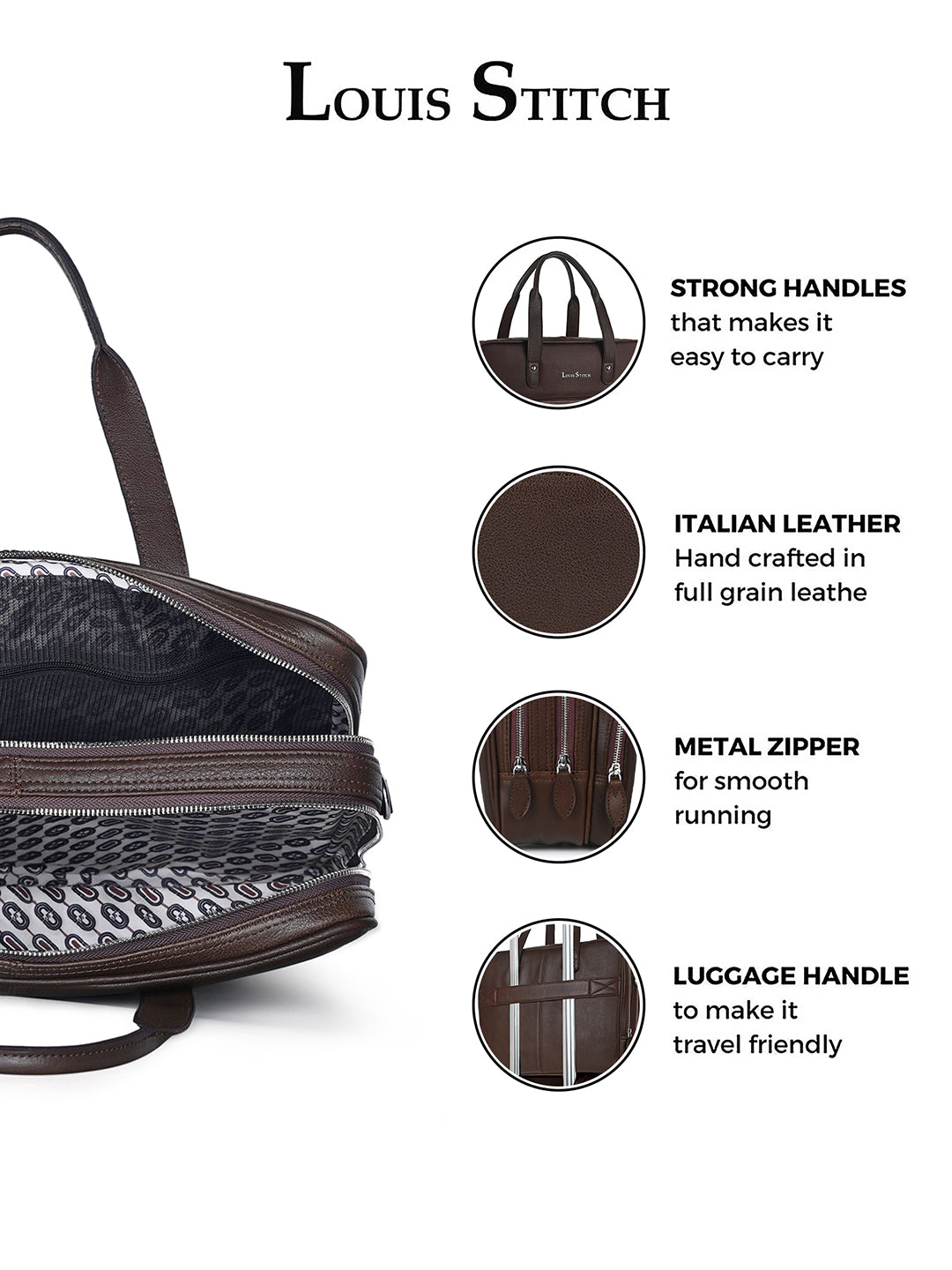 Italian Milled Leather Brunette Brown Slim Laptop Bag
