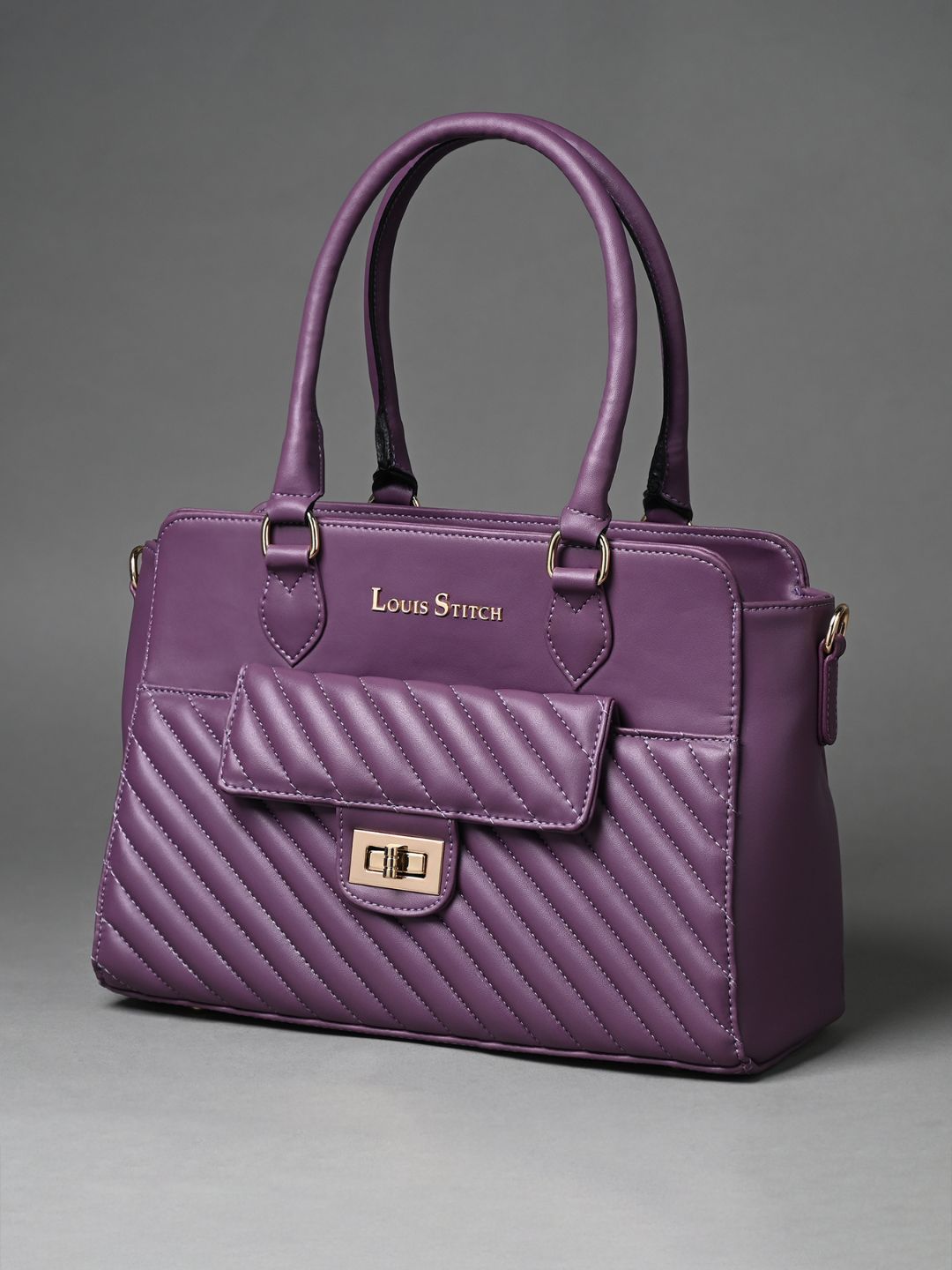 Stylish Purple Multi-Pocket Satchel Handbag for Women