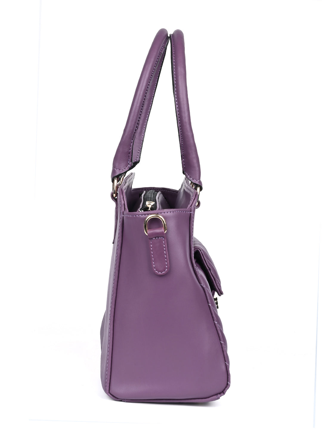 Stylish Purple Multi-Pocket Satchel Handbag for Women