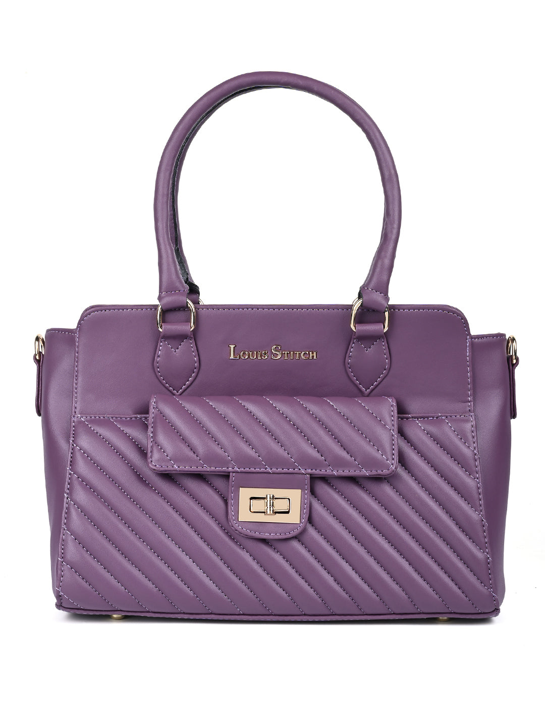 Stylish Purple Multi-Pocket Satchel Handbag for Women