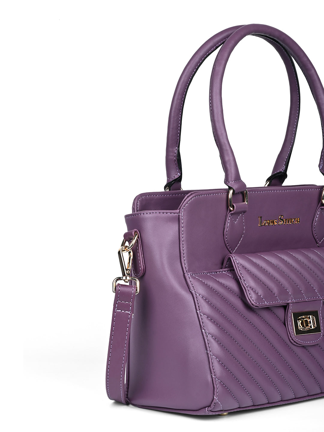 Stylish Purple Multi-Pocket Satchel Handbag for Women