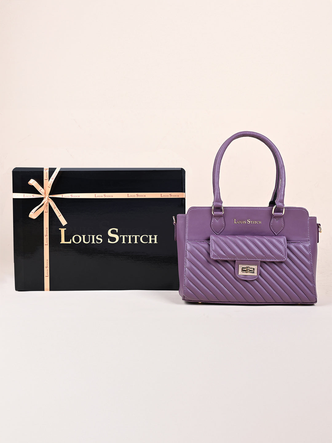 Stylish Purple Multi-Pocket Satchel Handbag for Women