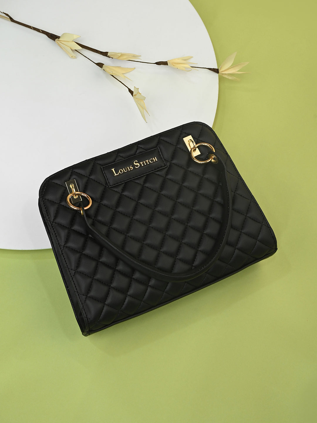 Stylish Black Satchel Handbag Purse with Zip Closure