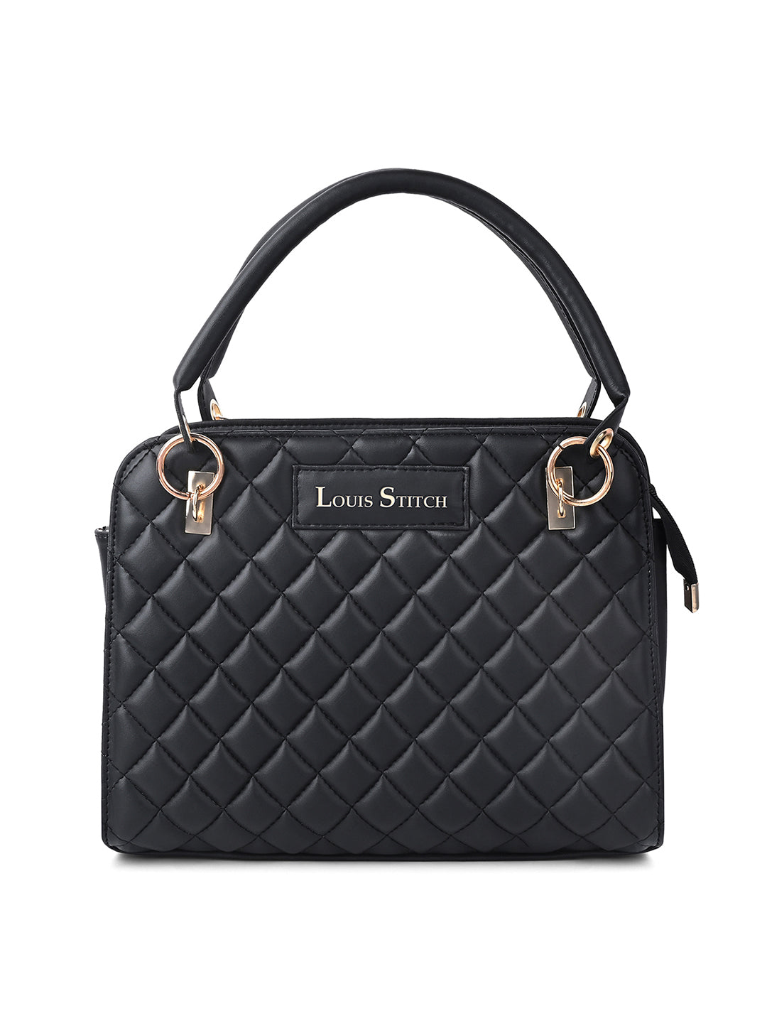 Stylish Black Satchel Handbag Purse with Zip Closure