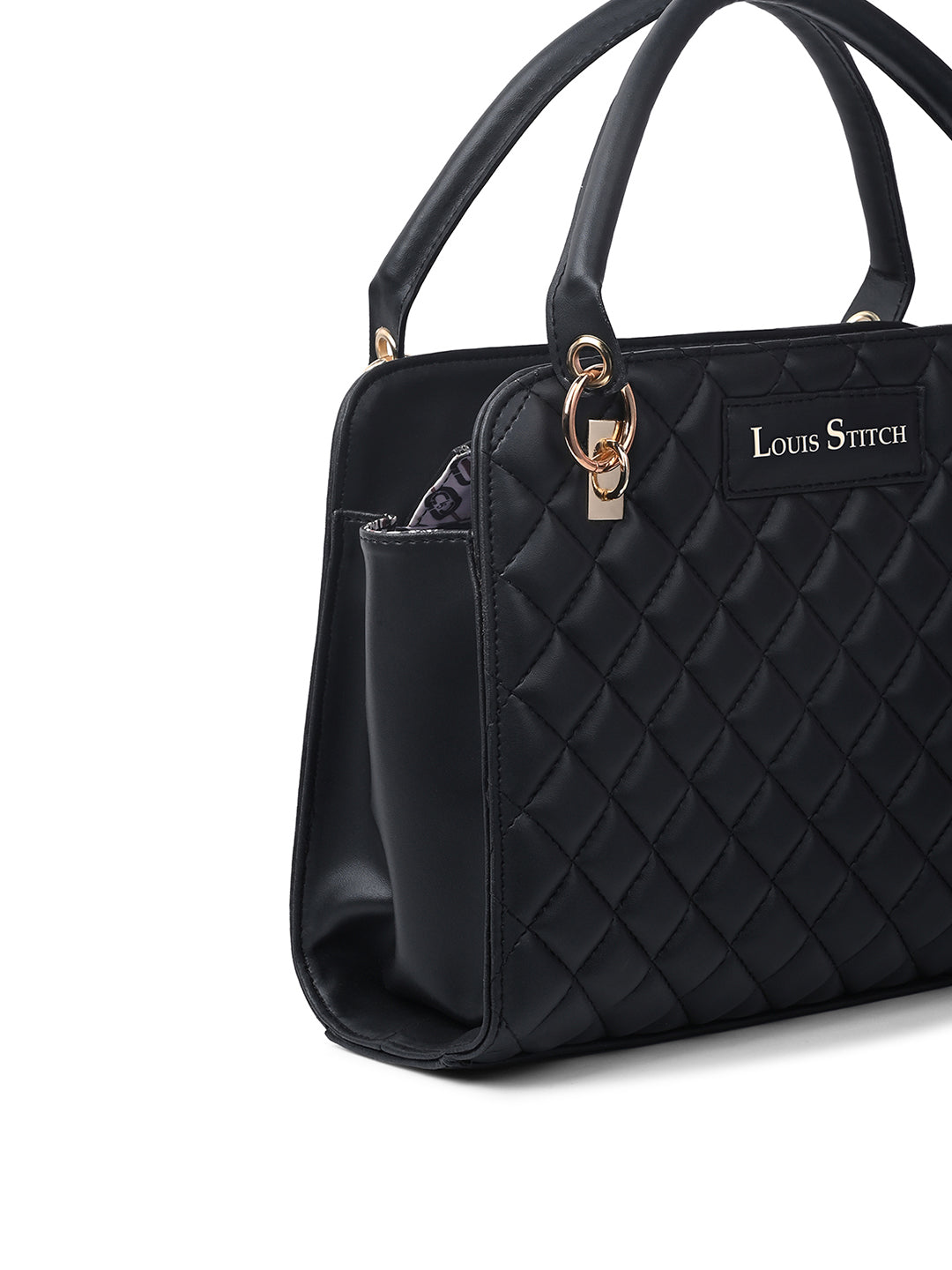 Stylish Black Satchel Handbag Purse with Zip Closure