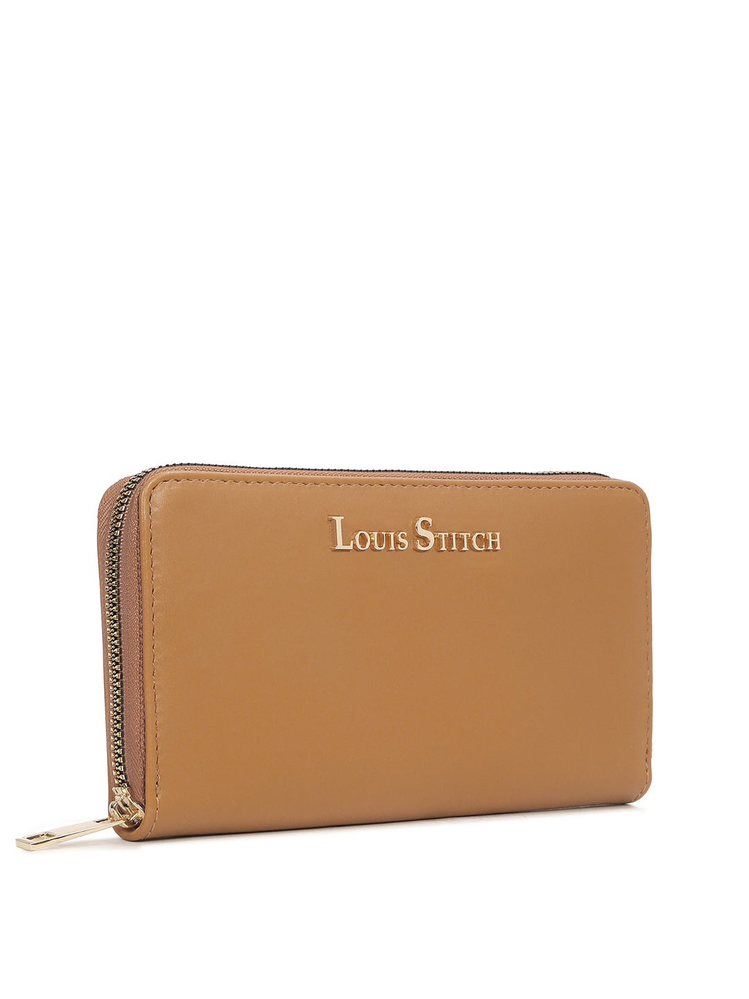 Stylish Tan Clutch Hand Purse for Women with Zipper Closure