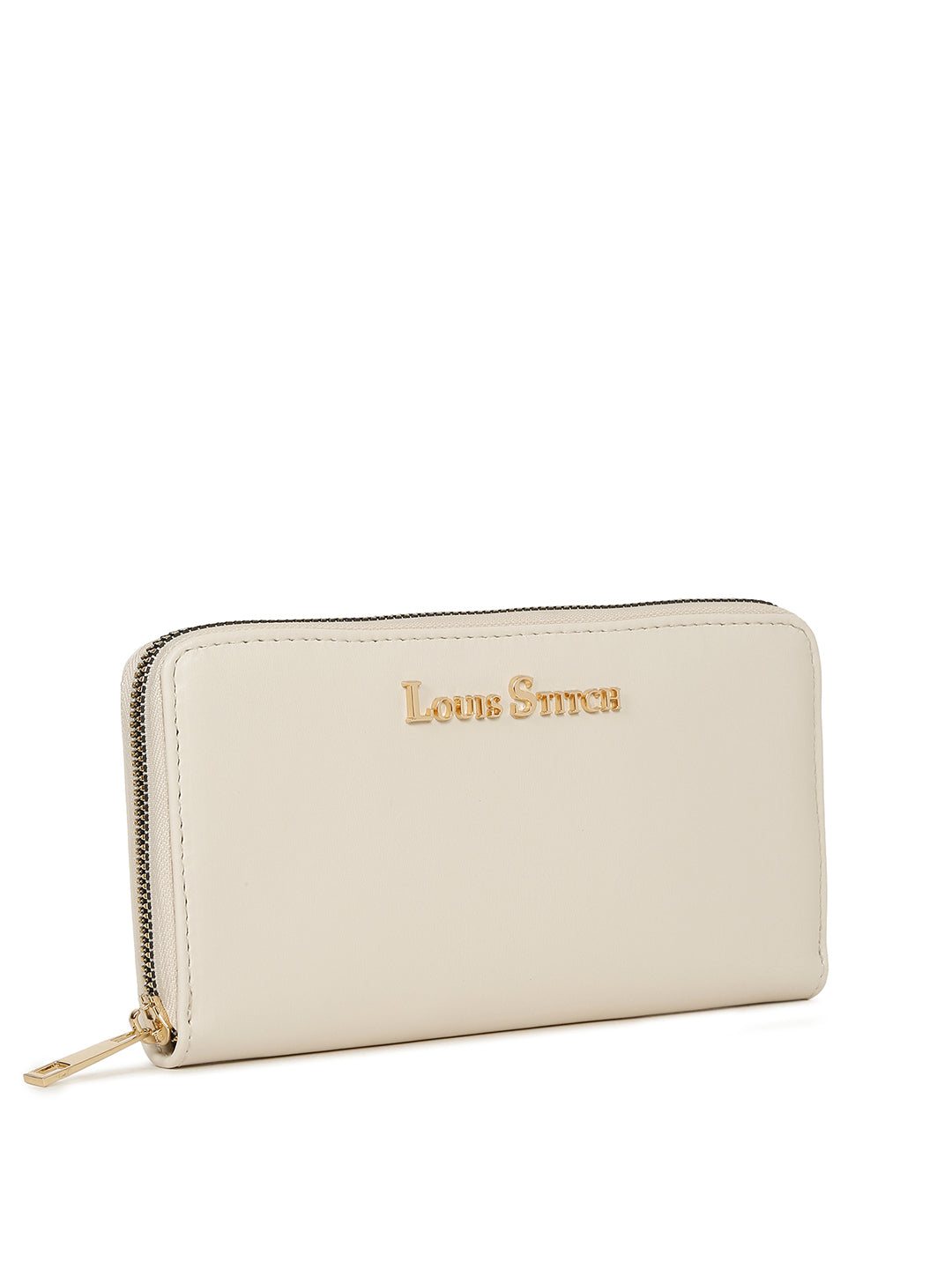 Stylish White Clutch Hand Purse for Women with Zipper Closure