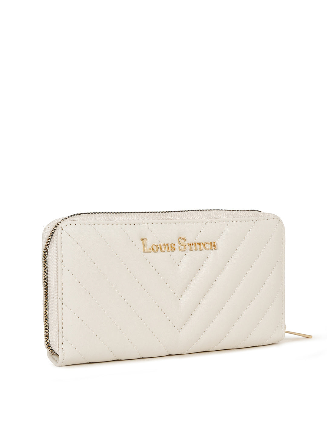 Stylish Beige Clutch Hand Purse for Women with Zipper Closure