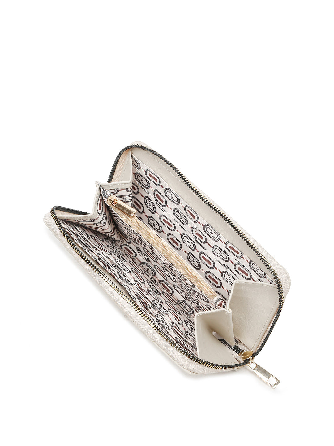 Stylish Beige Clutch Hand Purse for Women with Zipper Closure