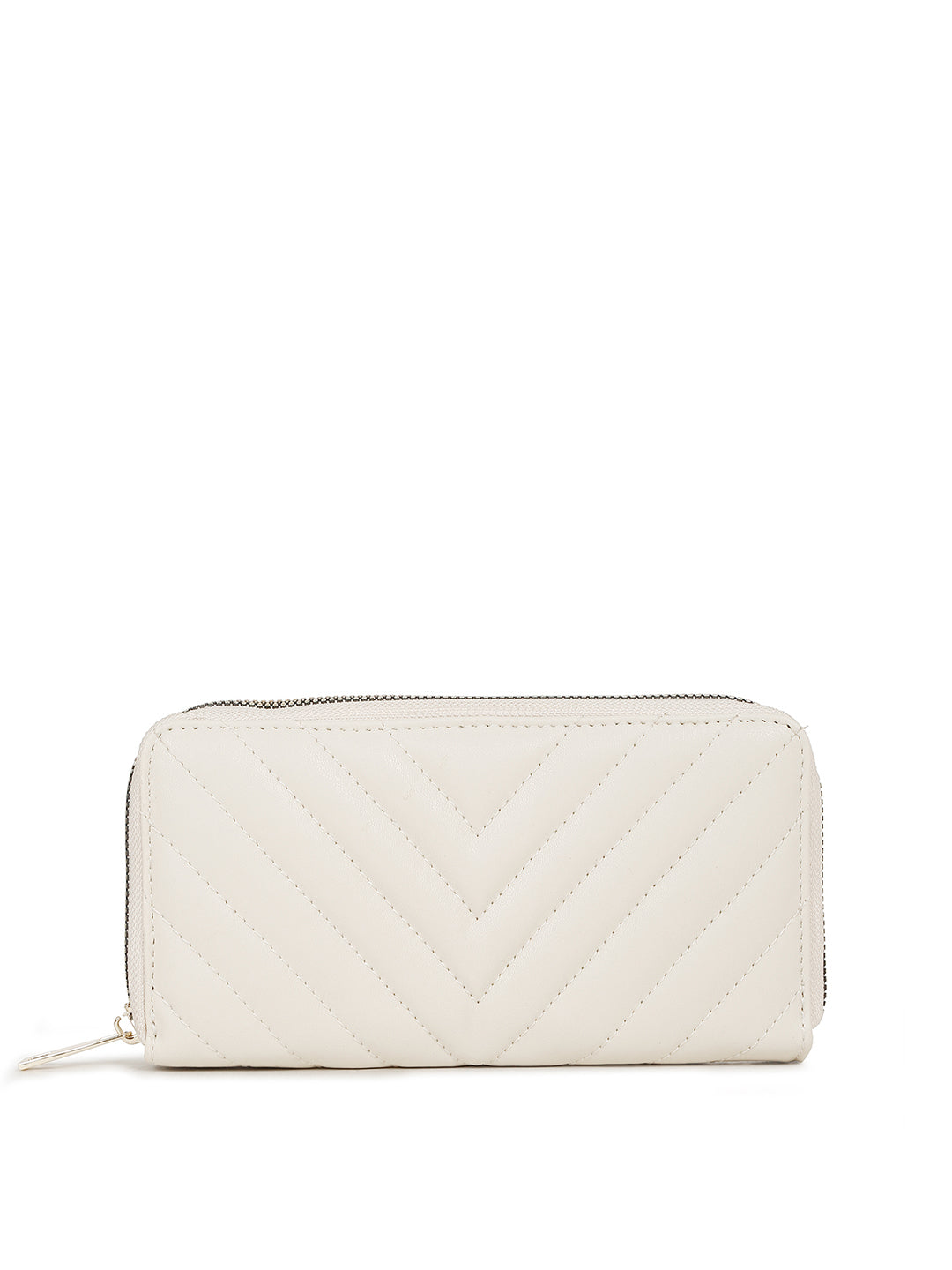 Stylish Beige Clutch Hand Purse for Women with Zipper Closure