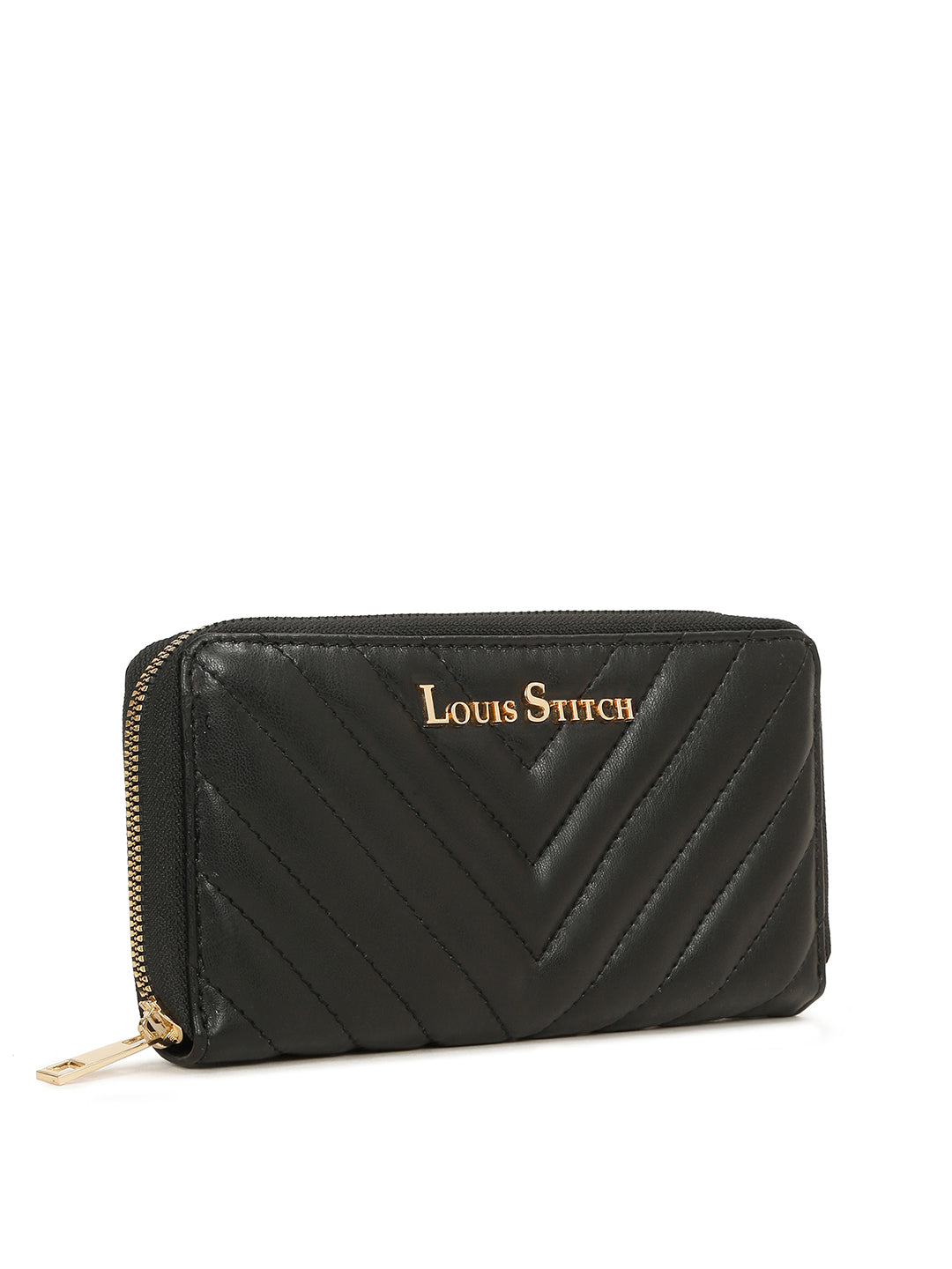 Stylish Black Clutch Hand Purse for Women with Zipper Closure