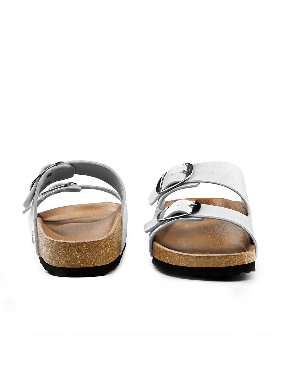 Pearl White Double Strap Lightweight Open Toe Cork Sandal