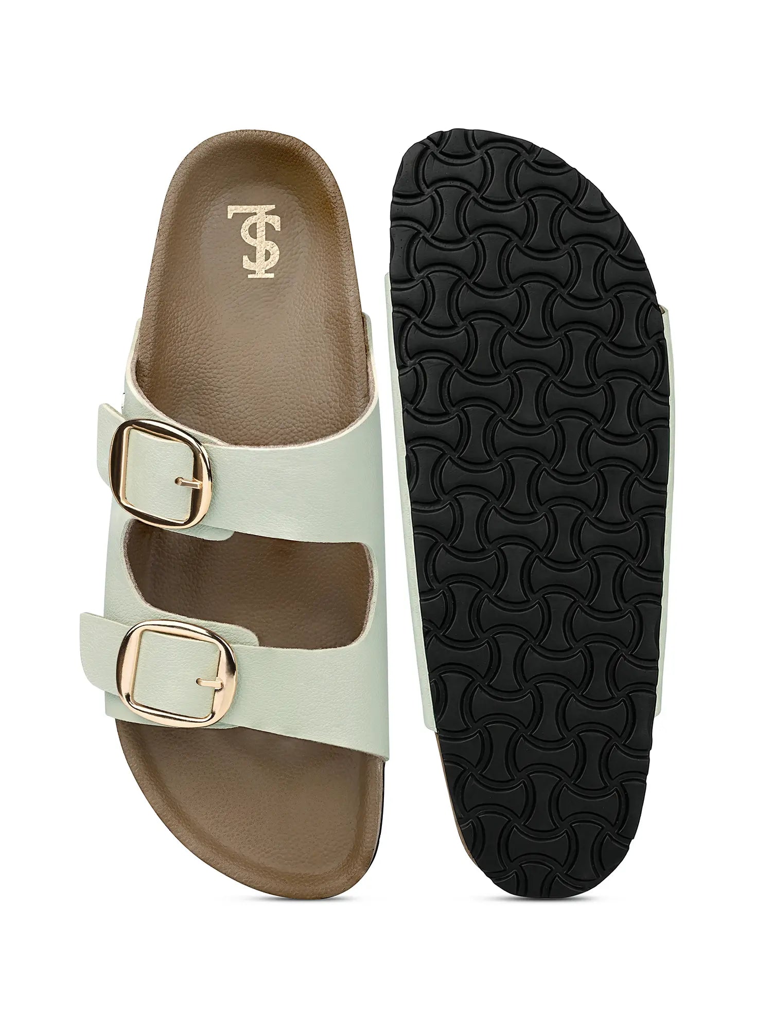Women's Mint Double Strap Lightweight Open Toe Cork Sandal