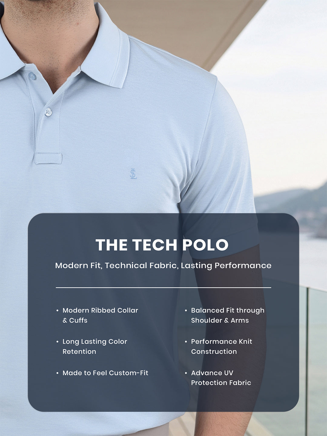 Signature Regular Fit Solid Light Blue Polo T-shirt