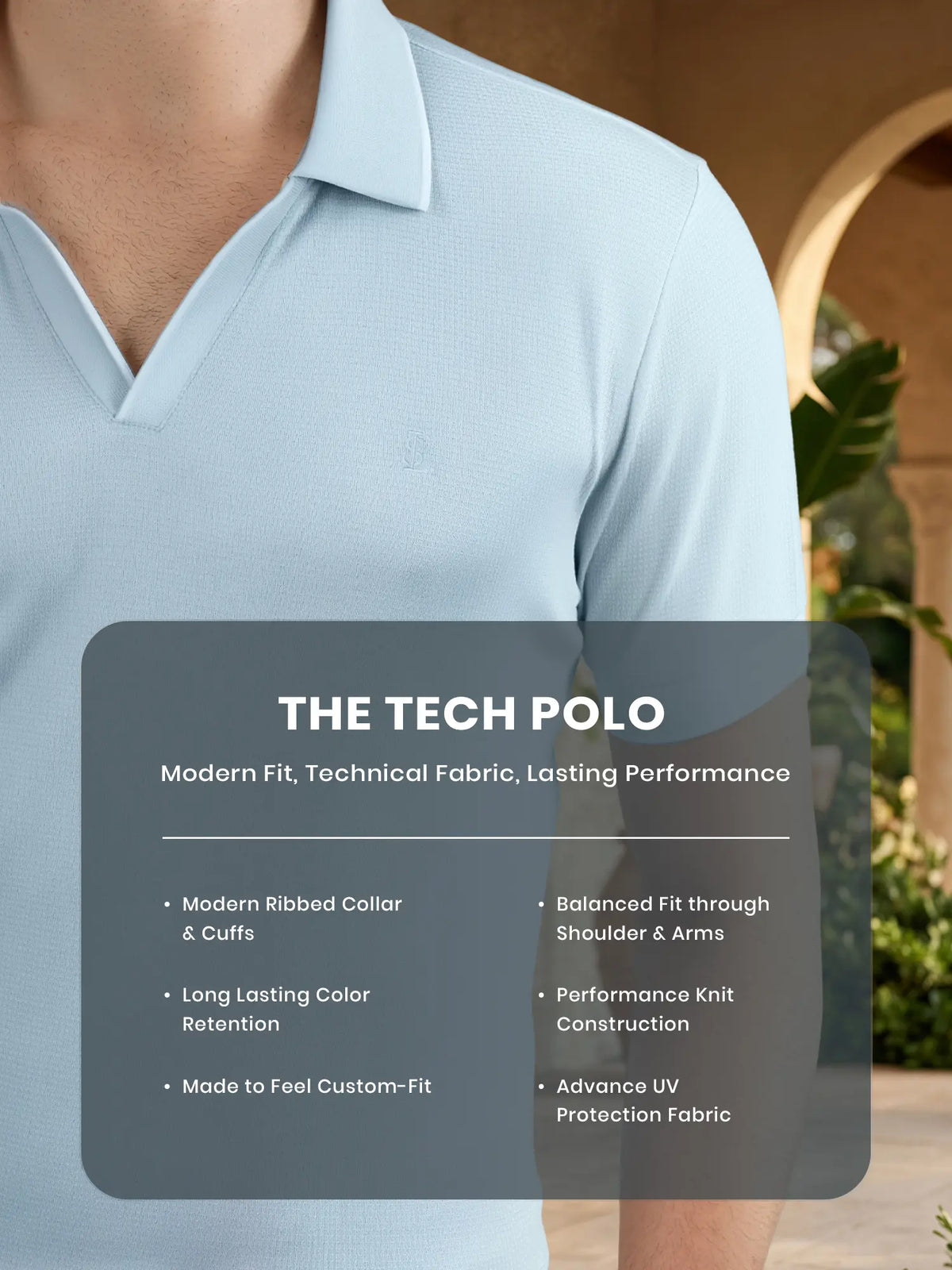 Signature Regular Fit Johnny Collar Striped Blue Polo T-shirt