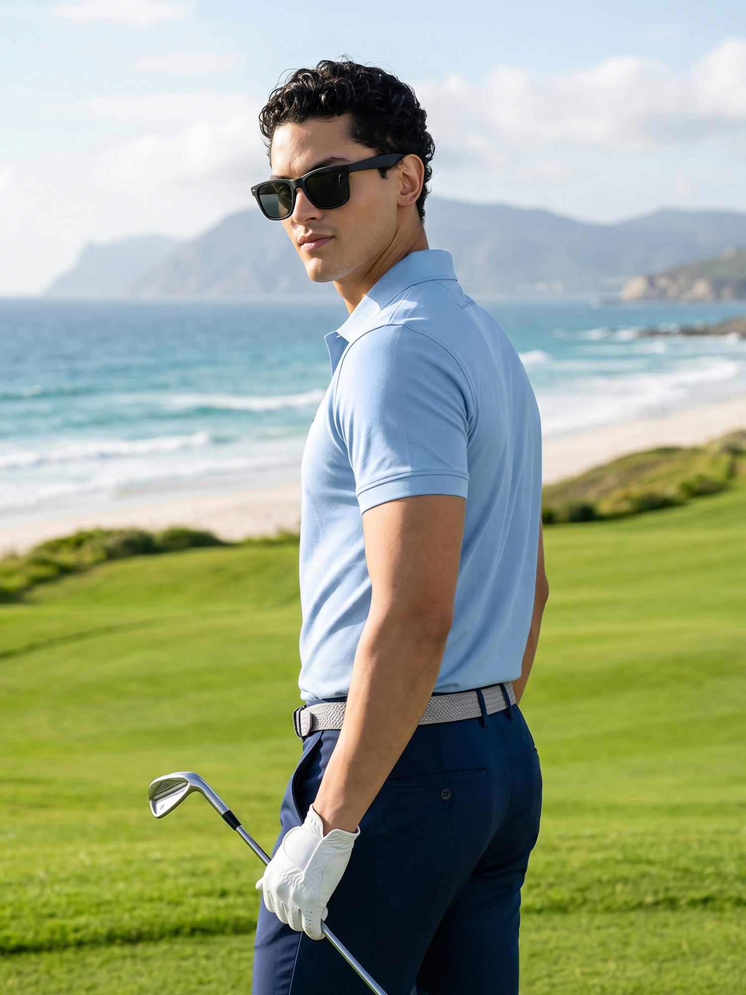 Signature Regular Fit Solid Blue Polo T-shirt