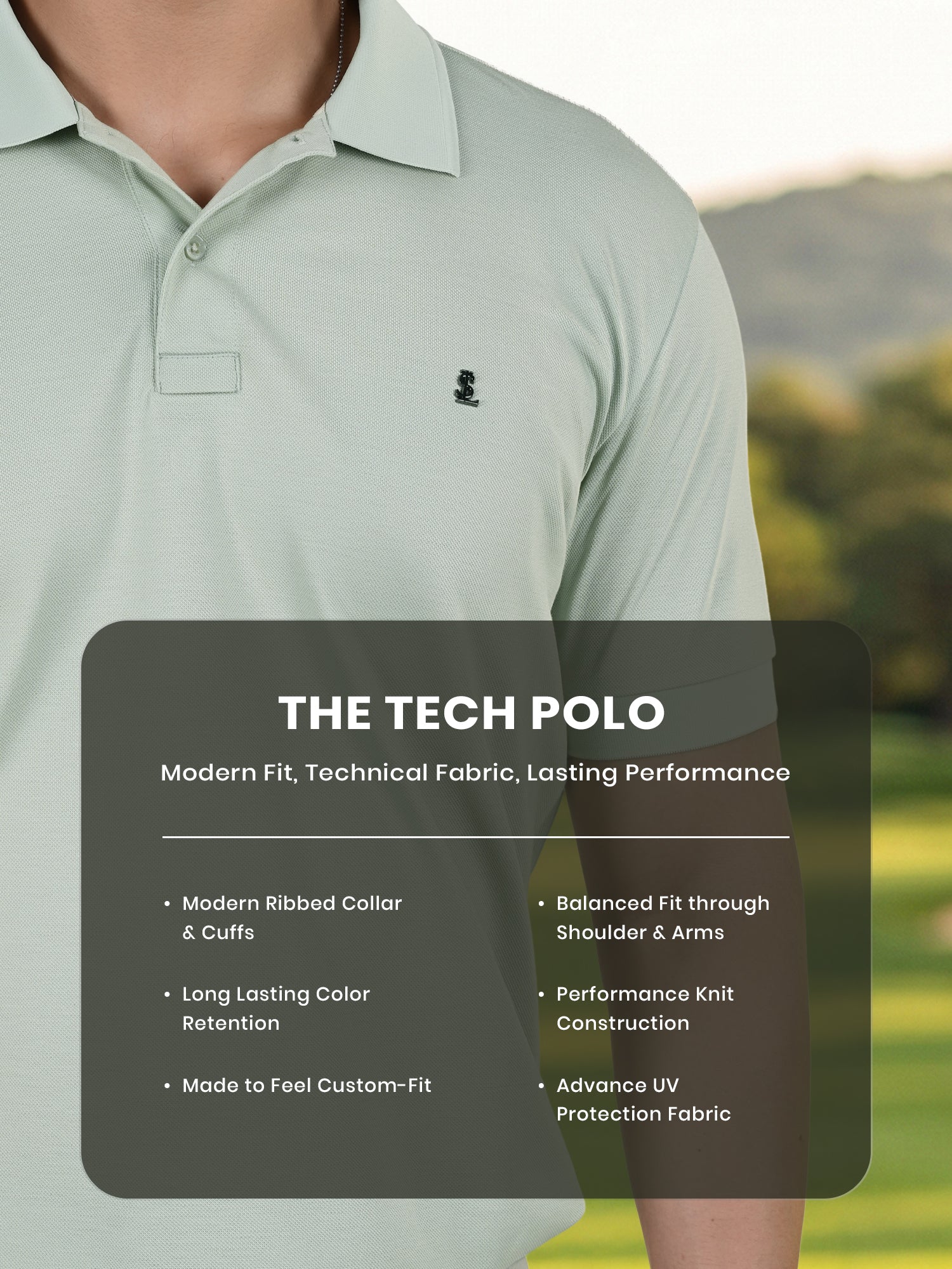 Signature Regular Fit Solid Pastel Green Polo T-shirt