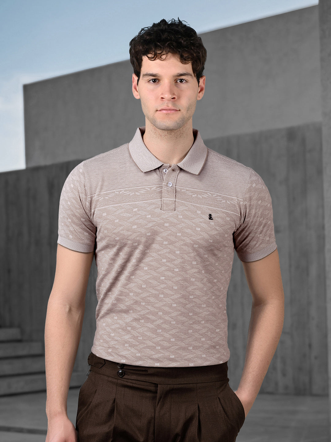Classic Regular Fit Beige Polo T-shirt