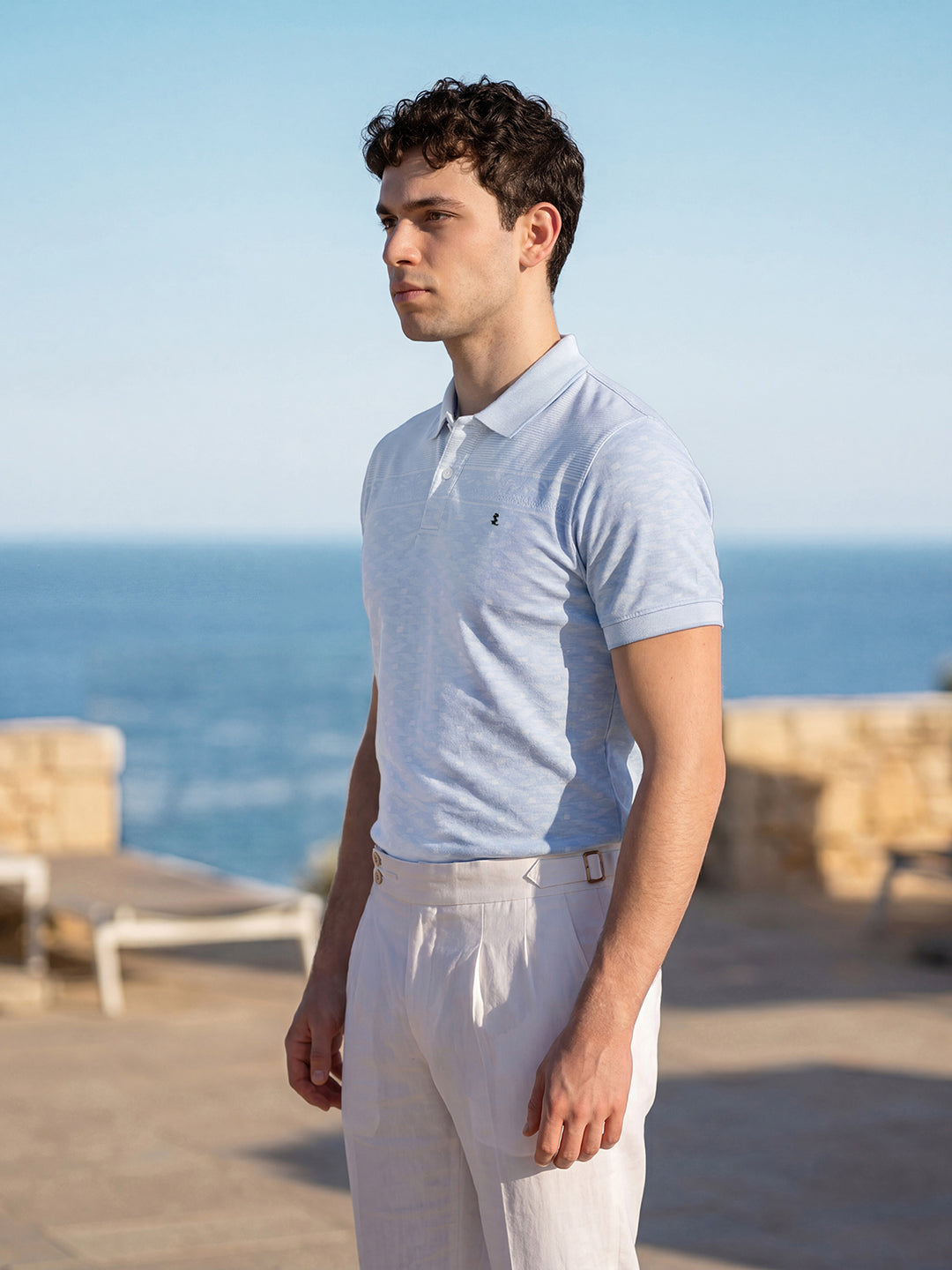 Classic Regular Fit Blue Polo T-shirt