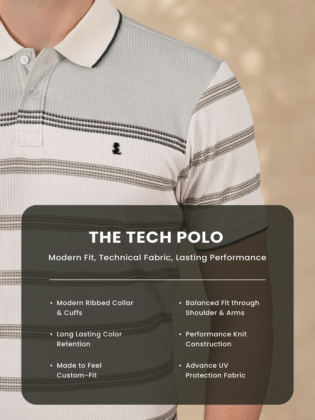 Classic Regular Fit Green Striped Polo T-shirt