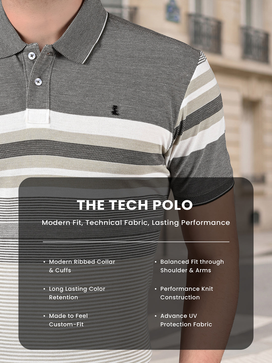 Classic Regular Fit Striped Green Polo T-shirt