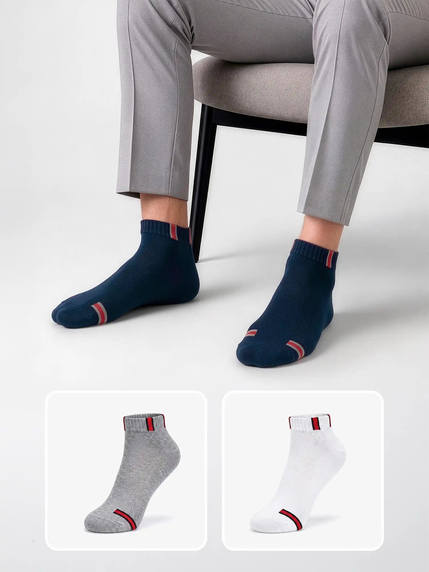 Men's Breathable & Durable Cotton Blend Comfort Ankle Socks Pack of 3