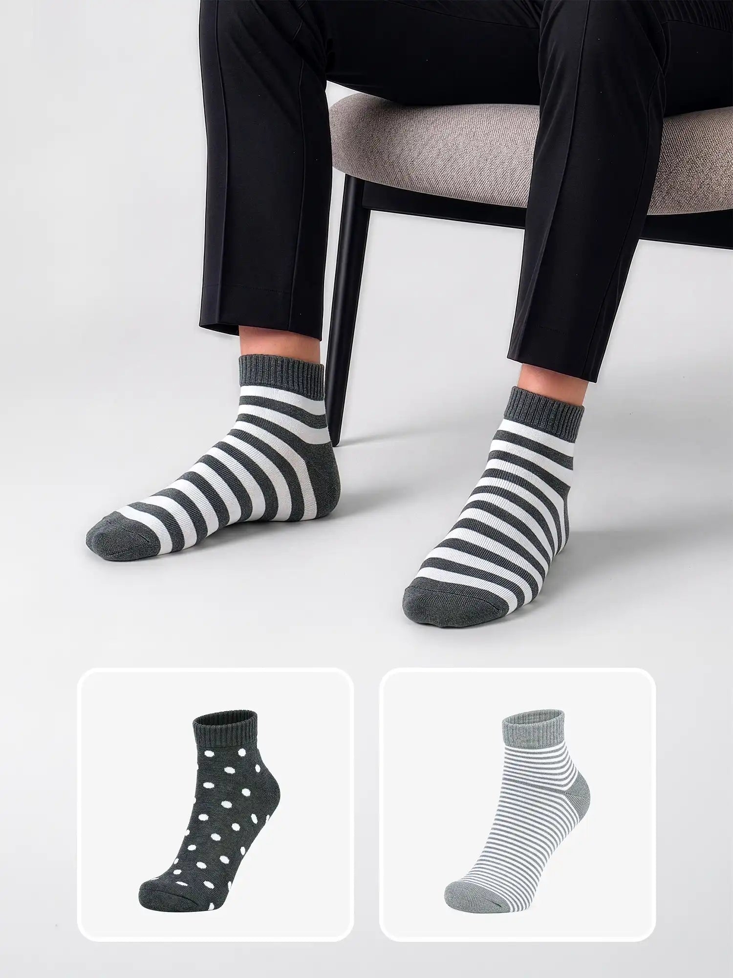 Men's Breathable & Durable Cotton Blend Comfort Ankle Socks Pack of 3