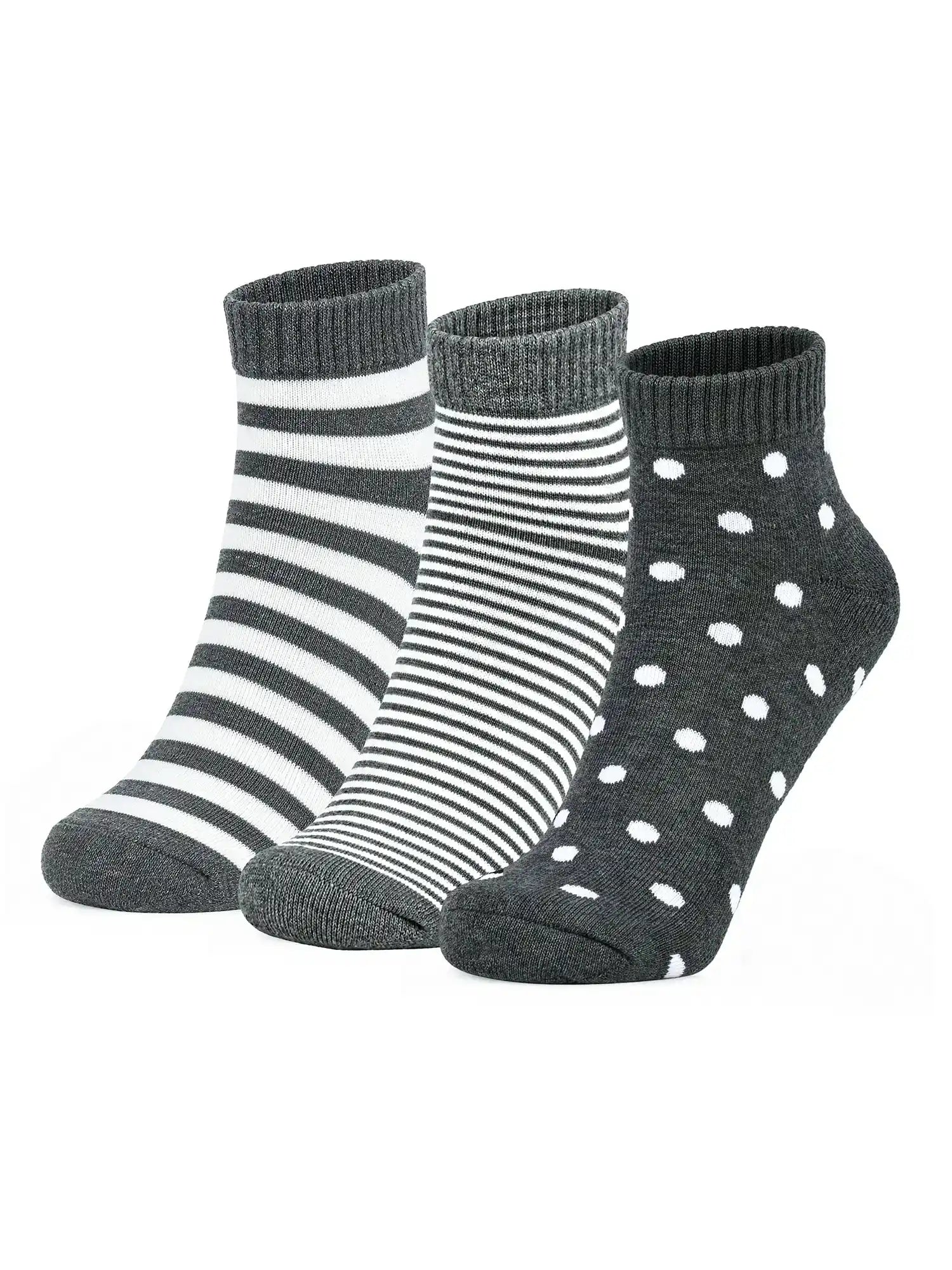 Men's Breathable & Durable Cotton Blend Comfort Ankle Socks Pack of 3