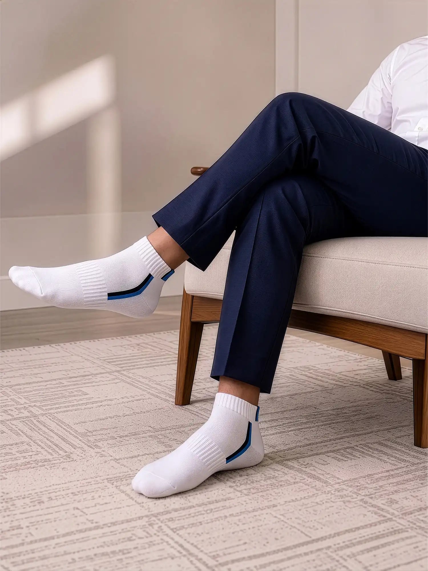 Men's Breathable & Durable Cotton Blend Comfort Ankle Socks Pack of 2