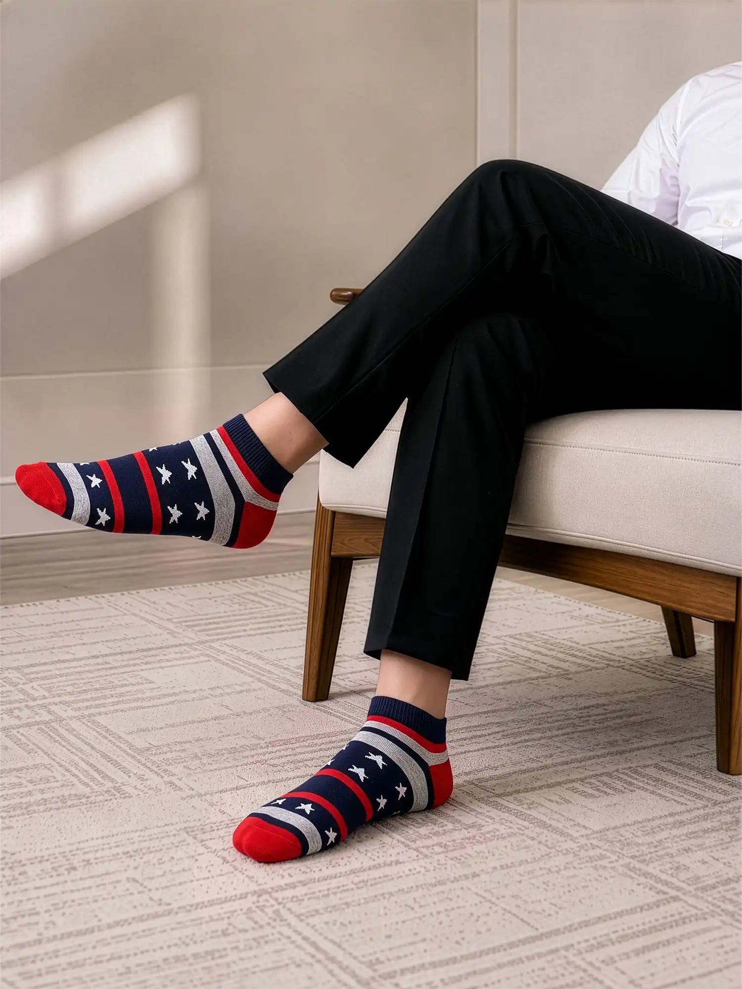 Men's Breathable & Durable Cotton Blend Comfort Ankle Socks Pack of 5
