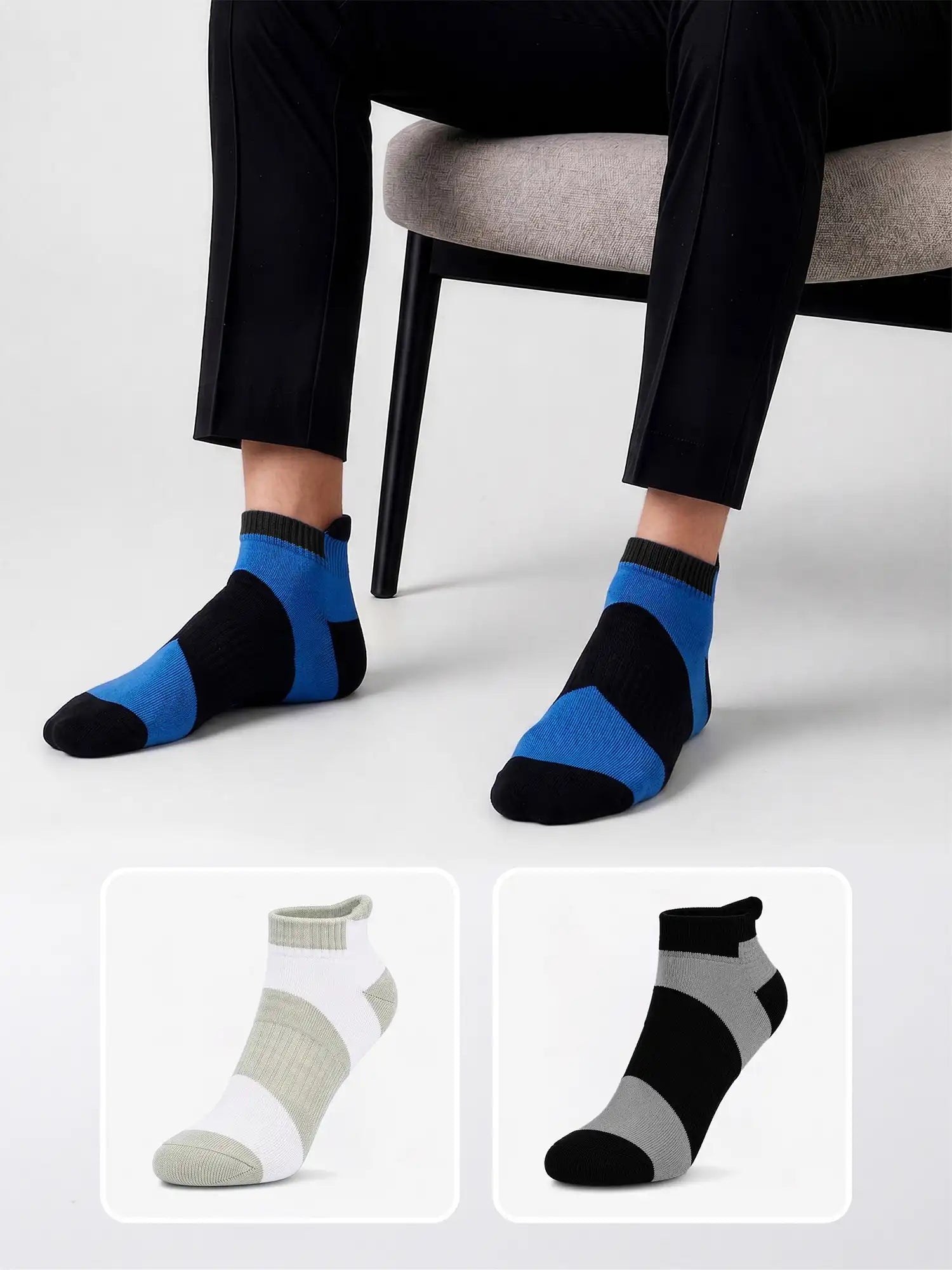 Men's Breathable & Durable Cotton Blend Comfort Ankle Socks Pack of 3
