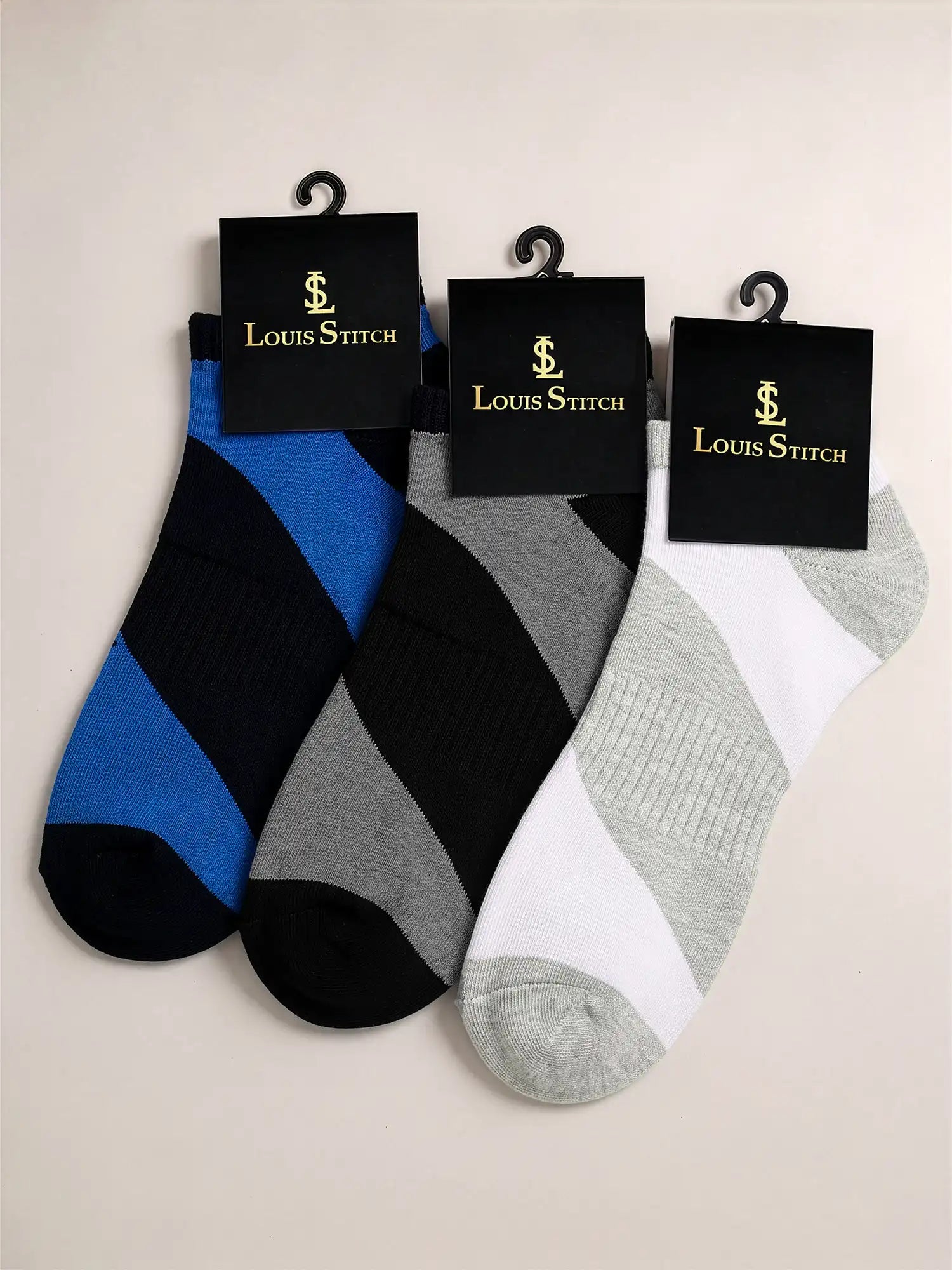 Men's Breathable & Durable Cotton Blend Comfort Ankle Socks Pack of 3
