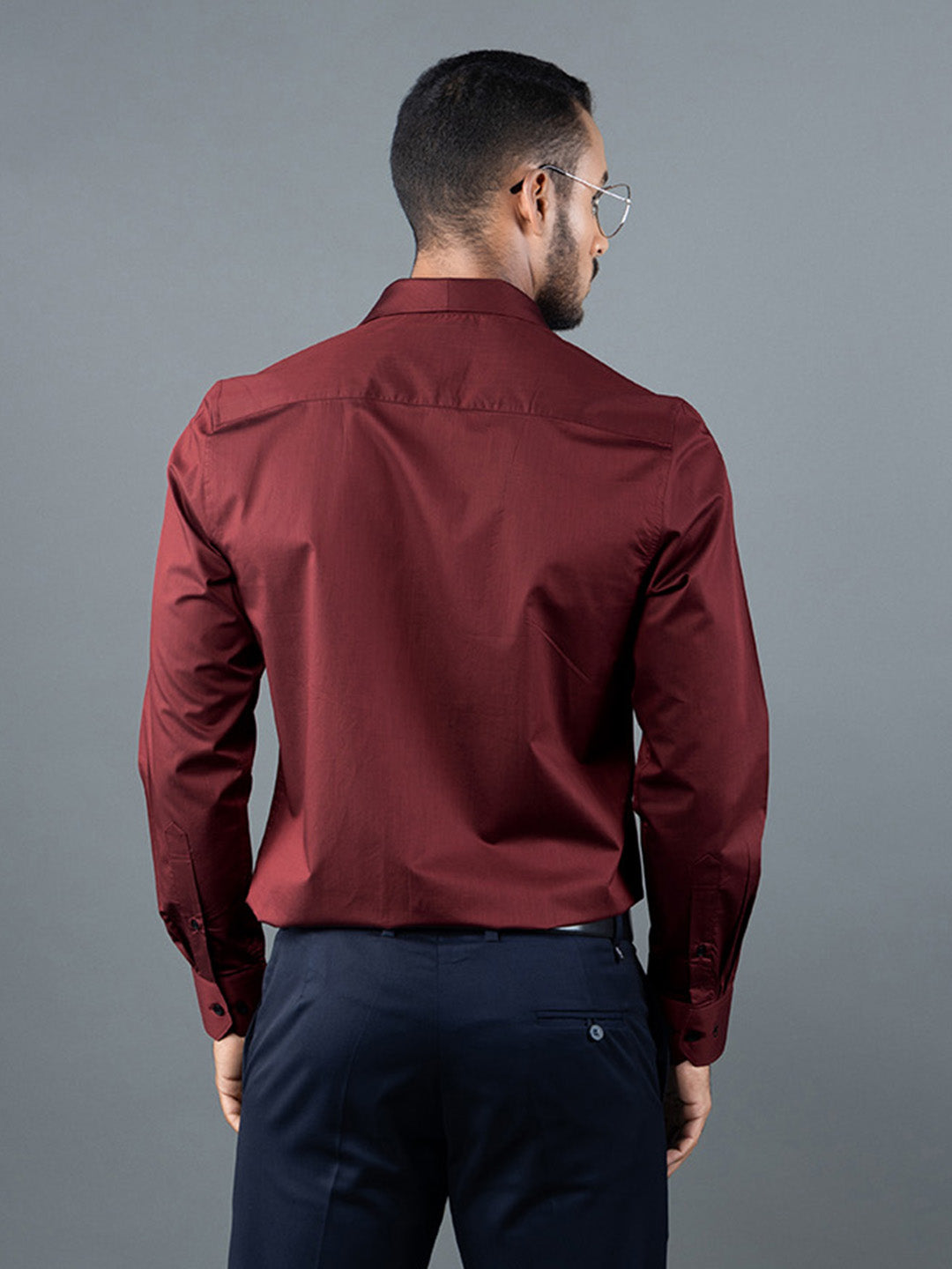 Men's Regular Fit Solid Red Formal Shirt