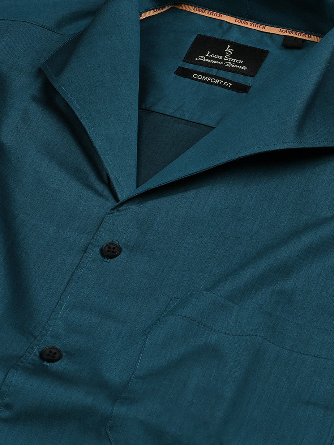 Men's Regular Fit Solid Green Formal Shirt