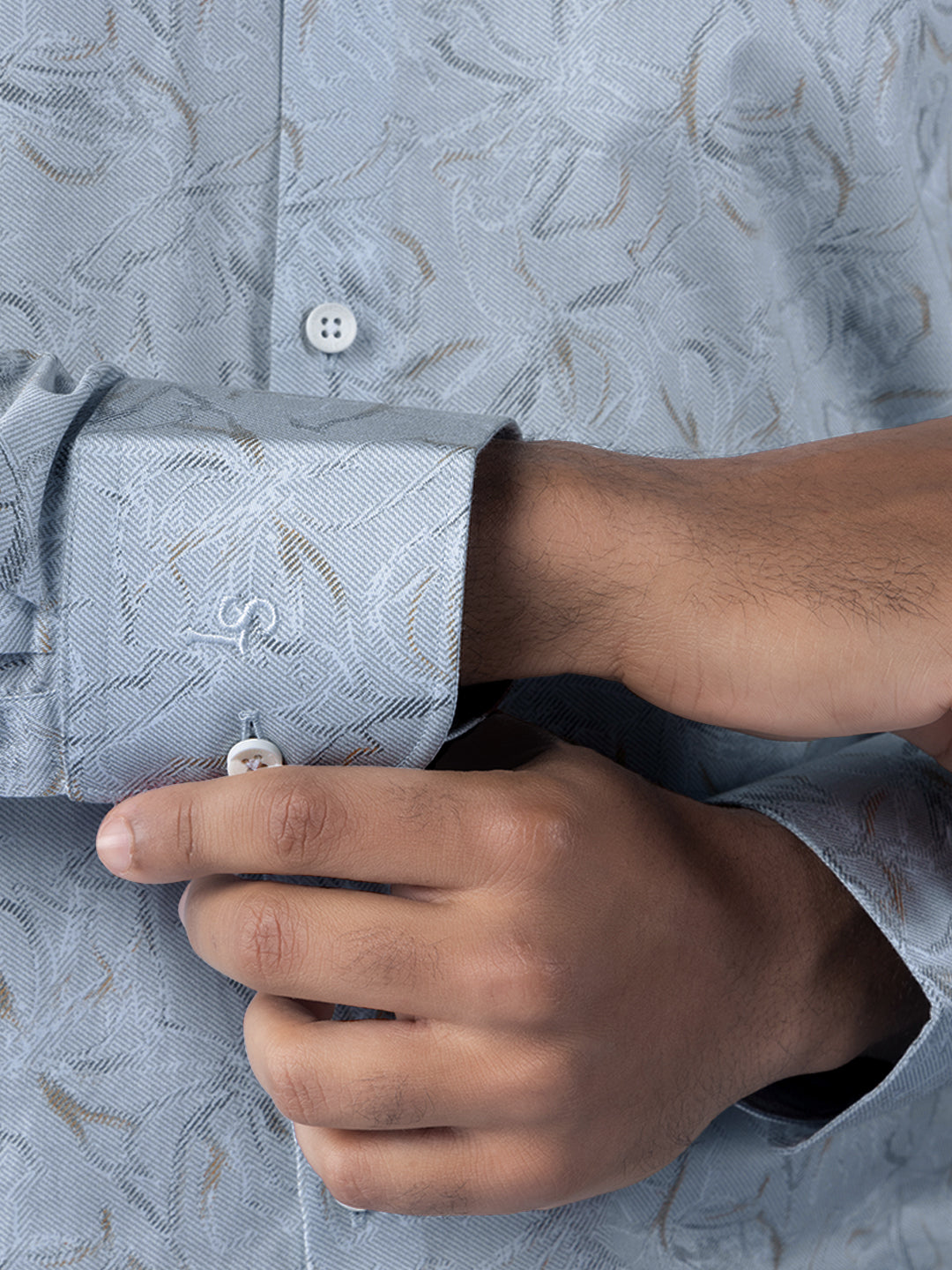 Men's Regular Fit Abstract Blue Formal Shirt