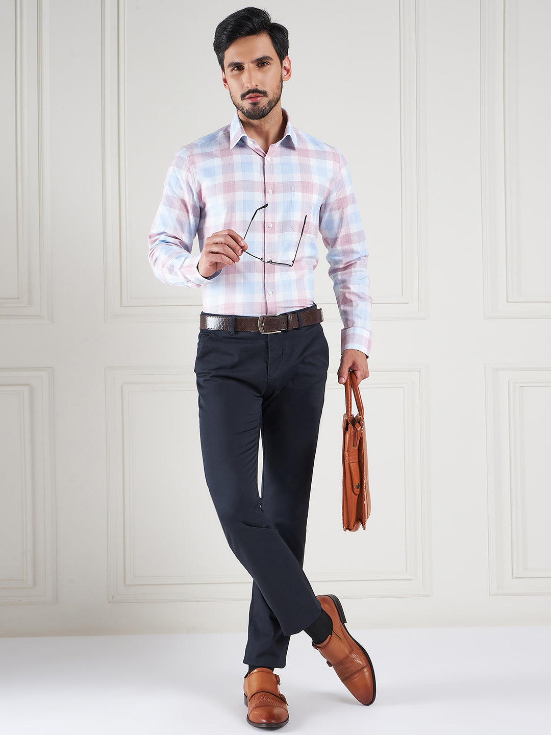 Regular Fit Multi Stripes Pink Shirt For Men