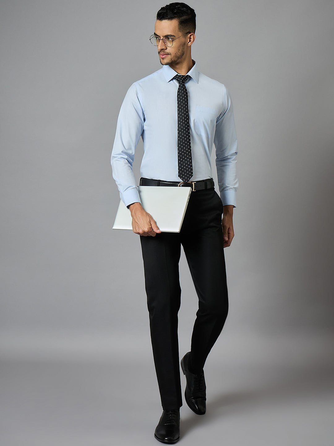 Men's Blue Full Sleeves Regular Fit Formal Shirt