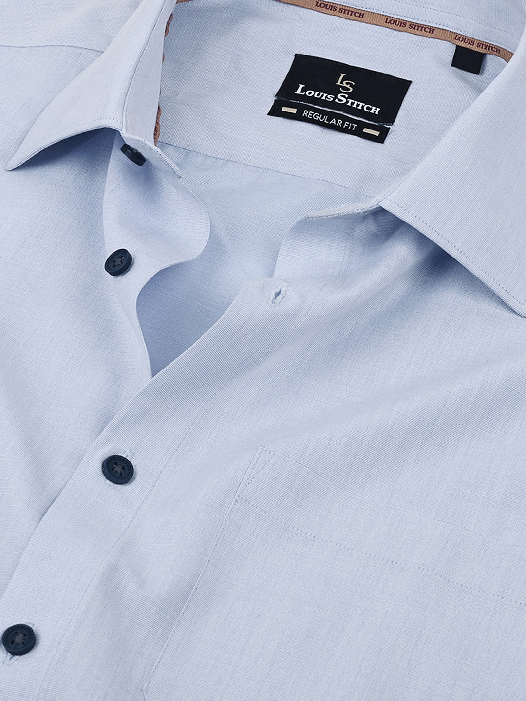 Men's Blue Full Sleeves Regular Fit Formal Shirt