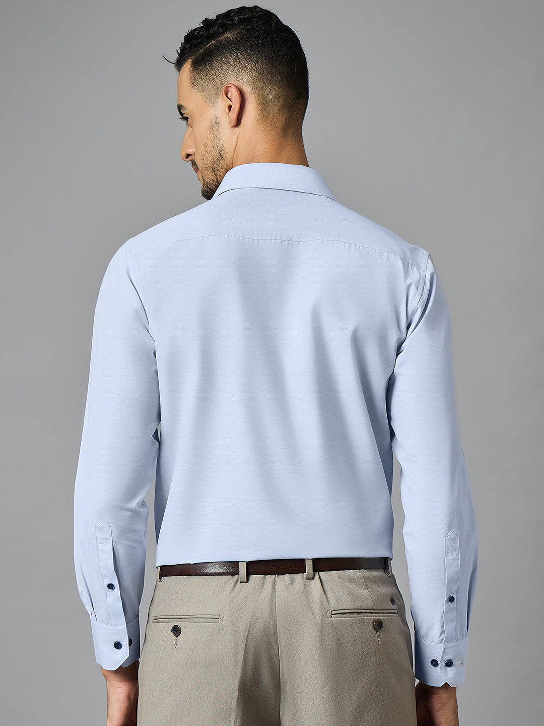 Men's Blue Full Sleeves Regular Fit Formal Shirt