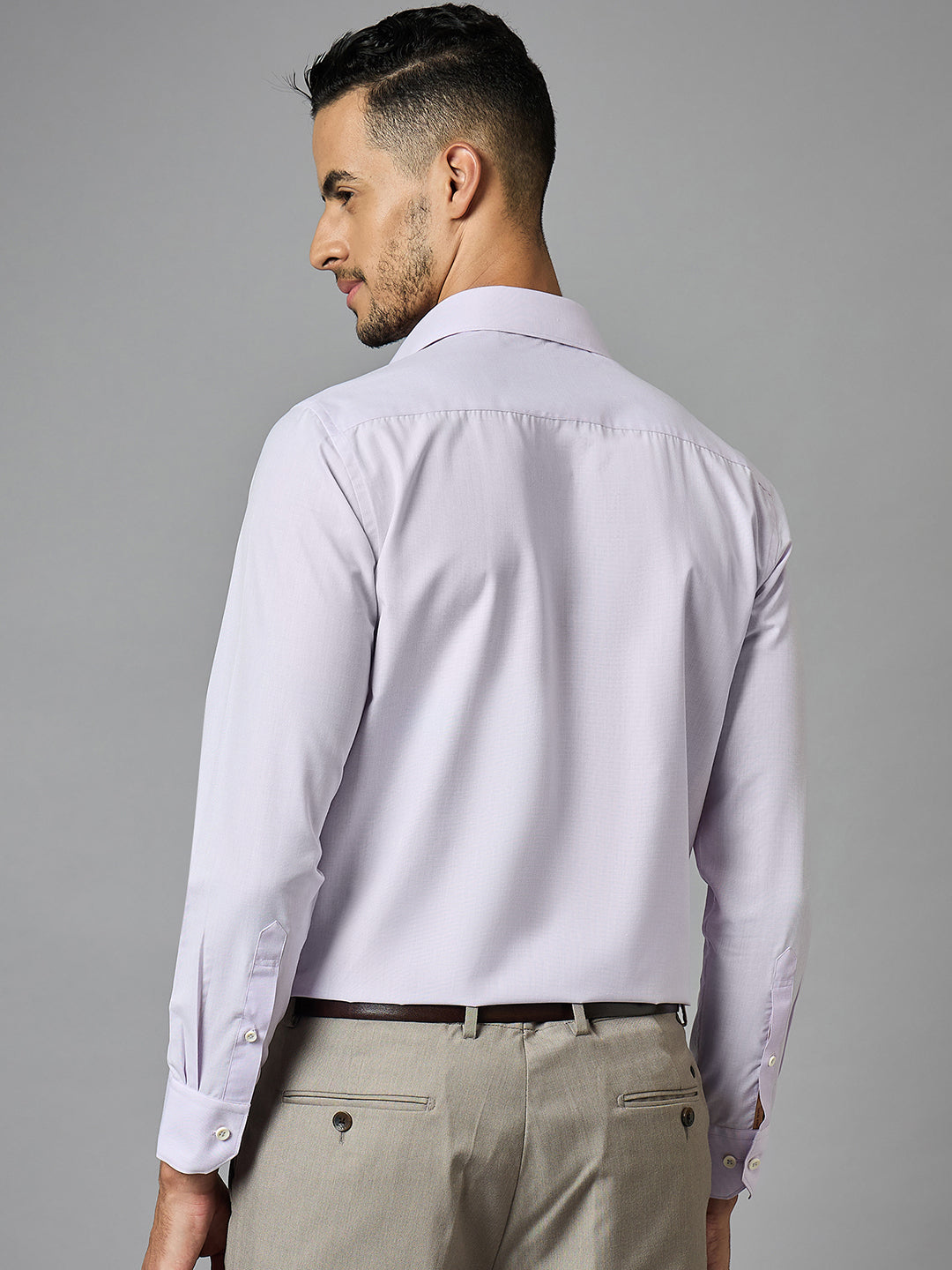 Men's Lilac Full Sleeves Regular Fit Formal Shirt