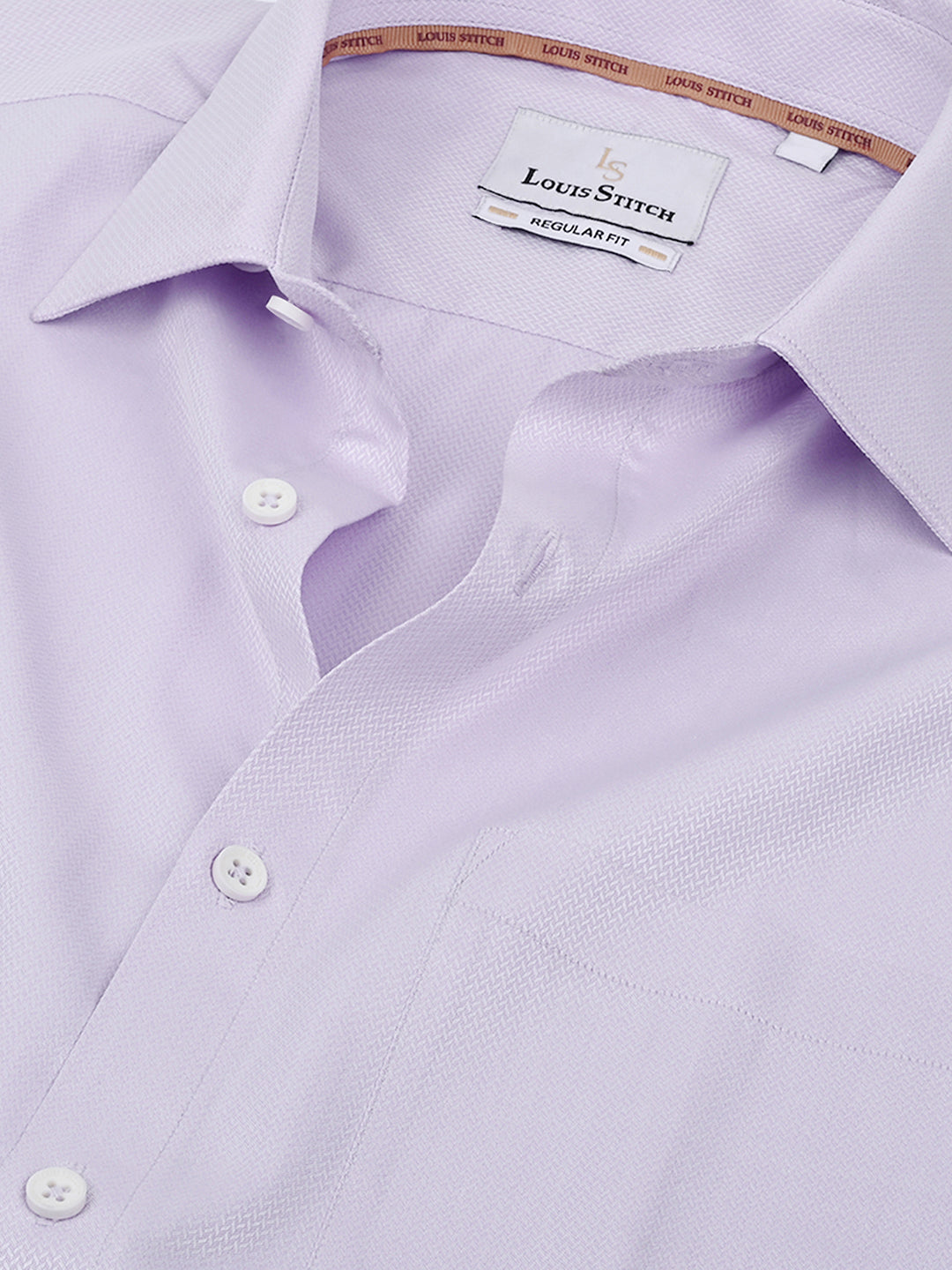 Men's Textured Purple Full Sleeves Regular Fit Formal Shirt