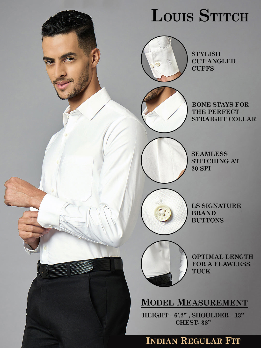 Men's Oxford White Full Sleeves Regular Fit Formal Shirt