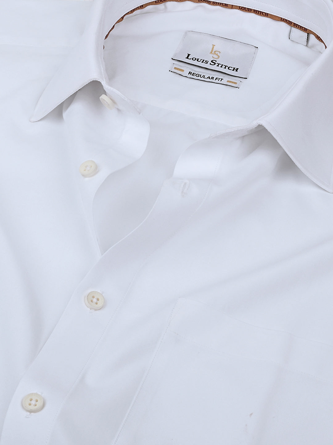 Men's Solid White Full Sleeves Regular Fit Formal Shirt
