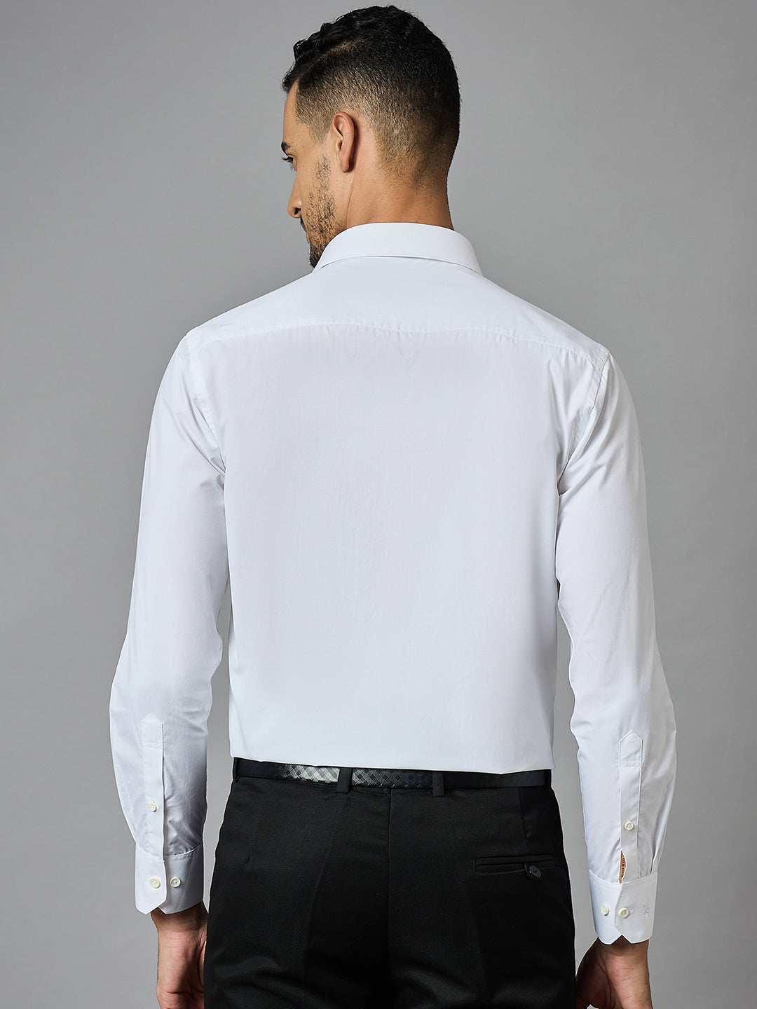 Men's Solid White Full Sleeves Regular Fit Formal Shirt