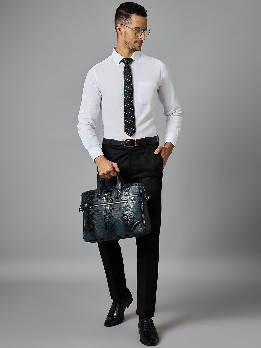 Men's White Cotton Linen Full Sleeves Regular Fit Formal Shirt