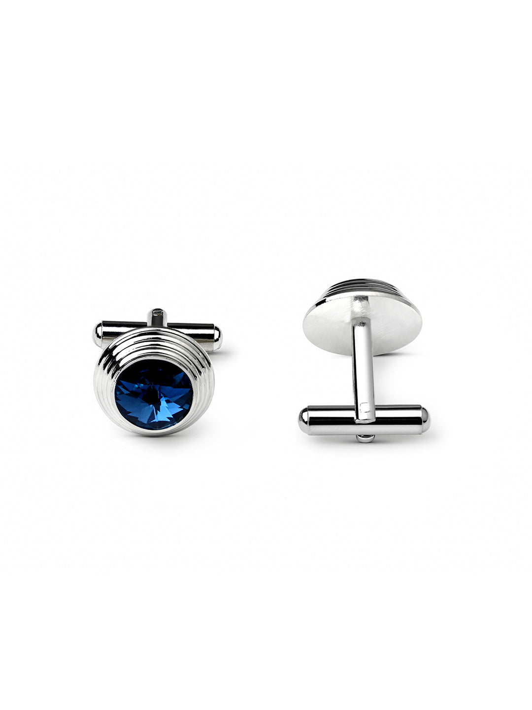 Floral Blue & White Luxury Polyster Micro Fabric Necktie Set Pocket Square Chrome Tiepin Cufflinks and Brooch